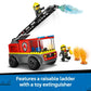 LEGO City Fire Ladder Truck Toddler Toy - Fire Truck Toy with 2 Firefighter Minifigures, Digital Guide for Boys and Girls, Ages 4+ - Learning