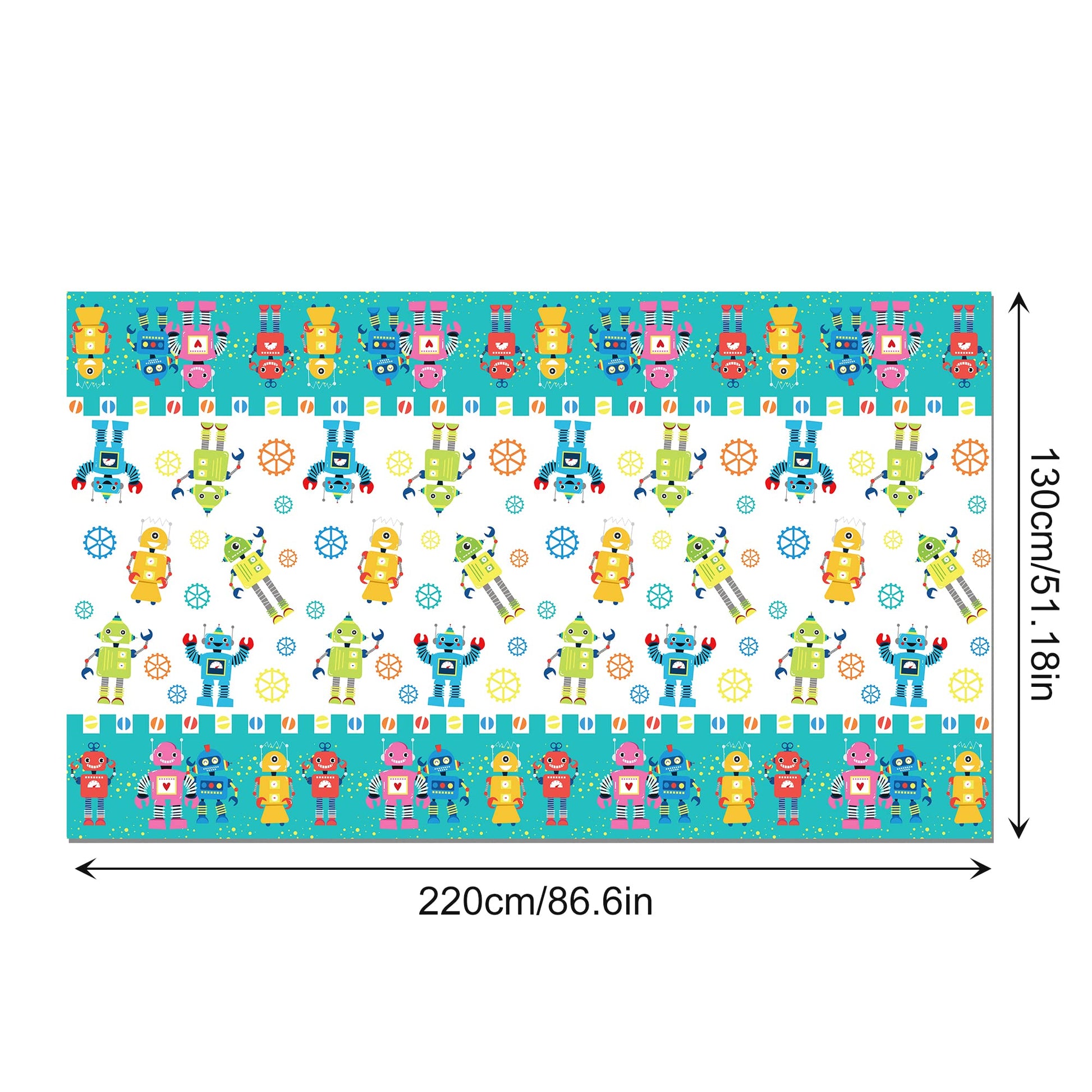 2Pcs Robots Party Plastic Table Covers, Disposable Robot Party Decorations Tablecloth, Disposable Plastic Tablecloths Holiday Parties Tablecloths