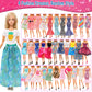 Barwa Lot 36 Items 3 Fashion Dresses 3 Casual Tops and Pants Outfits 6 Pcs Mini Dresses with 1 Bags 10 Shoes, 13 Accessories for 11.5 Inch Girl Doll