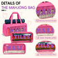 3pcs Empty Mahjong Bag, American Mahjong Set Bag for Tiles and Racks, Canvas Tote Bag with Mat Holder Magic Tape and Sewn Chenille Letter, Zippered