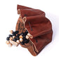 Handcrafted Viking Hnefatafl Set with 100% Genuine Ox-Bone Game Pieces and Premium Leather Game Mat - Leather Chord Tie System for Easy Store & Travel