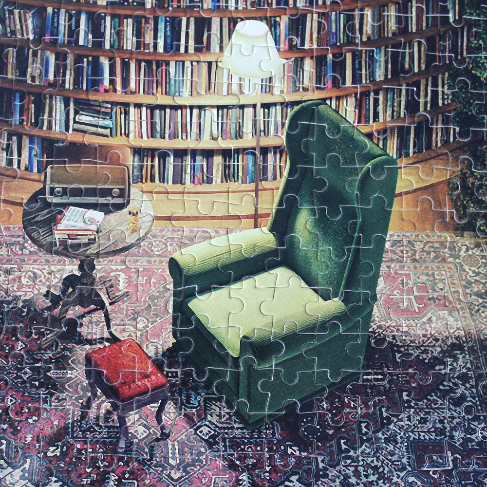 Fantasy Forest Library Puzzle 1000 Piece for Adults Bookshelf Dam Puzzle