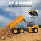 Mighty 9-Channel RC Dump Truck Toy | 1:18 Scale All-Terrain 6-Wheel Construction Vehicle with Lights & Sounds, 6 Wheels & 100-Min Battery, Remote