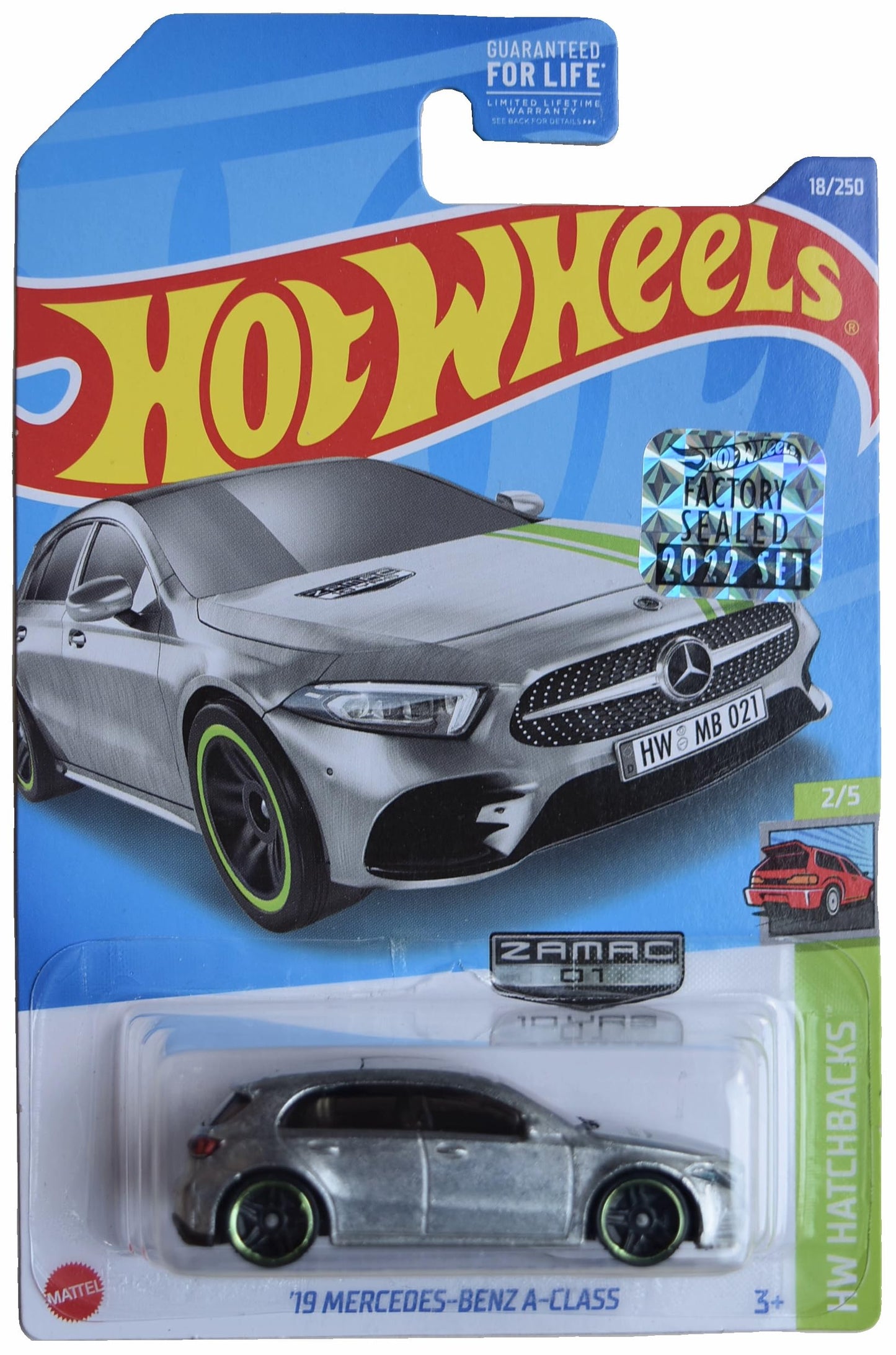 Matchbox Hot Wheels Zamac '19 Mercedes Benz A Class, HW Hatchbacks 2/5 [Silver] 18/250