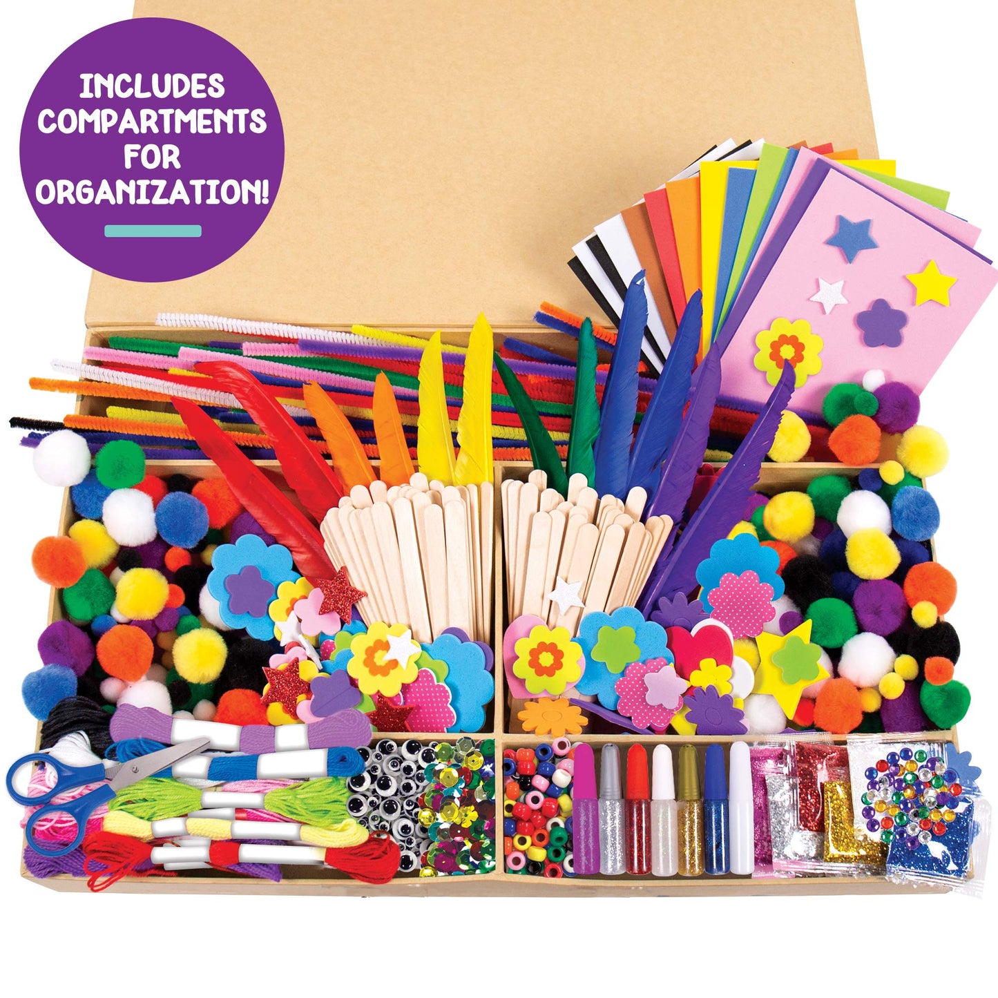 Made By Me Ultimate Craft Box, Art & Craft Activities 1000 Piece Set, Storage Case, Great for Preschool Arts & Crafts, Adult & Group Projects, Craft