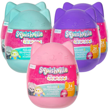 Squishmallows Squishville Series 10 Mini Mystery Plush Blind Capsule (5 Pack) Official Jazwares Collectible Stuffed Animal Toy - Soft Squishy Surprise
