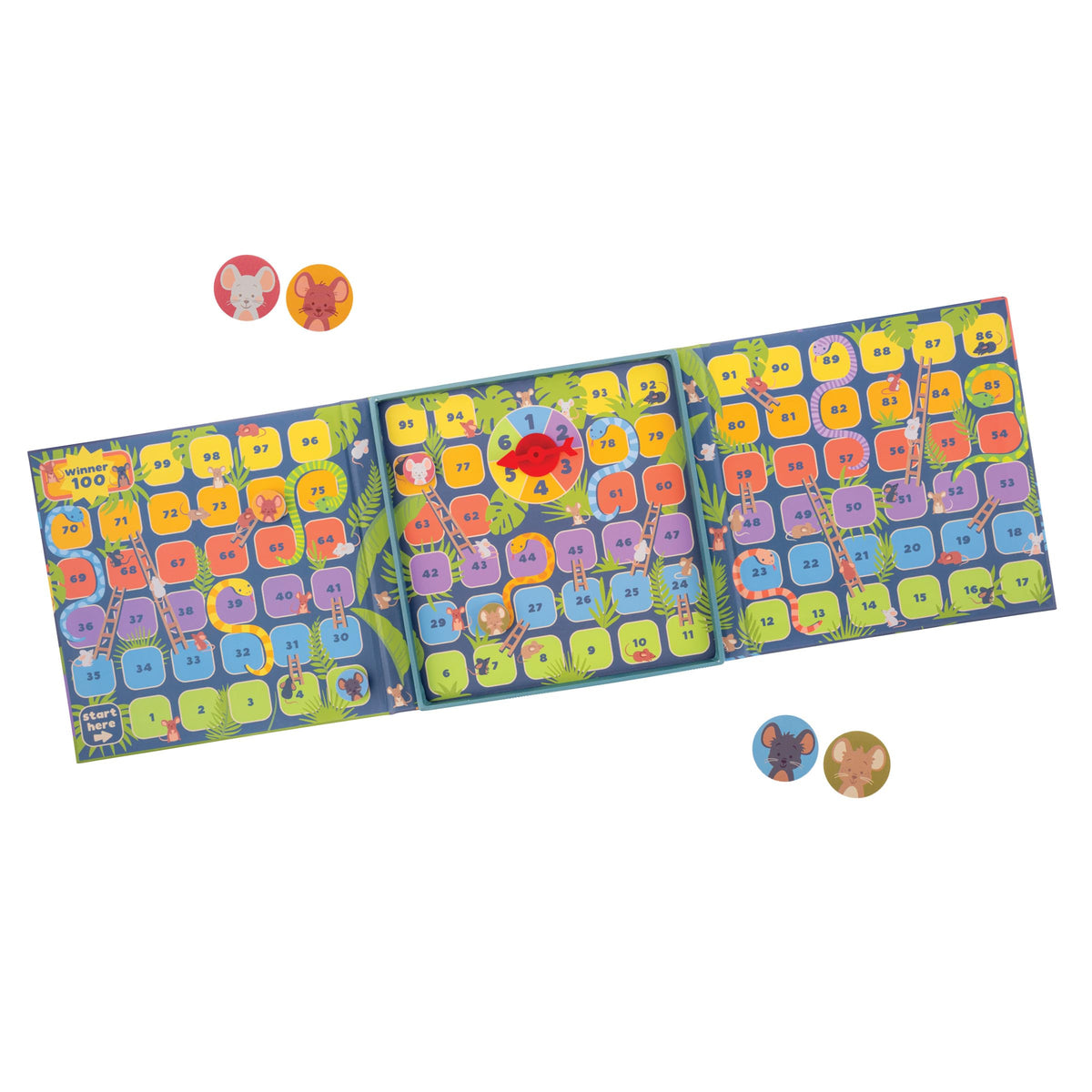 Stephen Joseph, Snakes and Ladders Magnetic Travel Board Game, Family Game Night, Travel Game & Gift for Boys & Girls, 2-4 Players, Snakes & Ladders