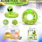 POZA Inflatable Alien Pool Float Tube - Heavy Duty Vinyl UV Resistant Confetti Pool Alien Floatie, Cool Pool Float Swim Ring Pool Inflatables