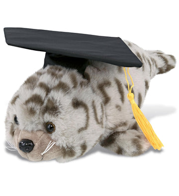 DolliBu Seal Graduation Plush Toy - Super Soft Seal Plush Graduation Stuffed Animal Dress Up with Gown & Cap with Tassel Outfit - Gift