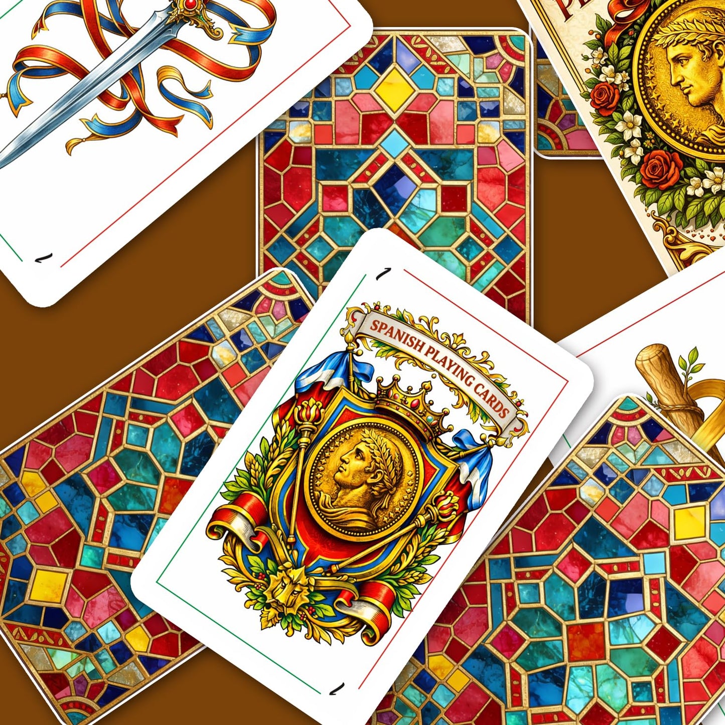 KKJBU 1 Decks Spanish Playing Cards Plastic Baraja Española | PVC Waterproof Mexican & Puerto Rican Briscas Cards | Professional Cartas Españolas