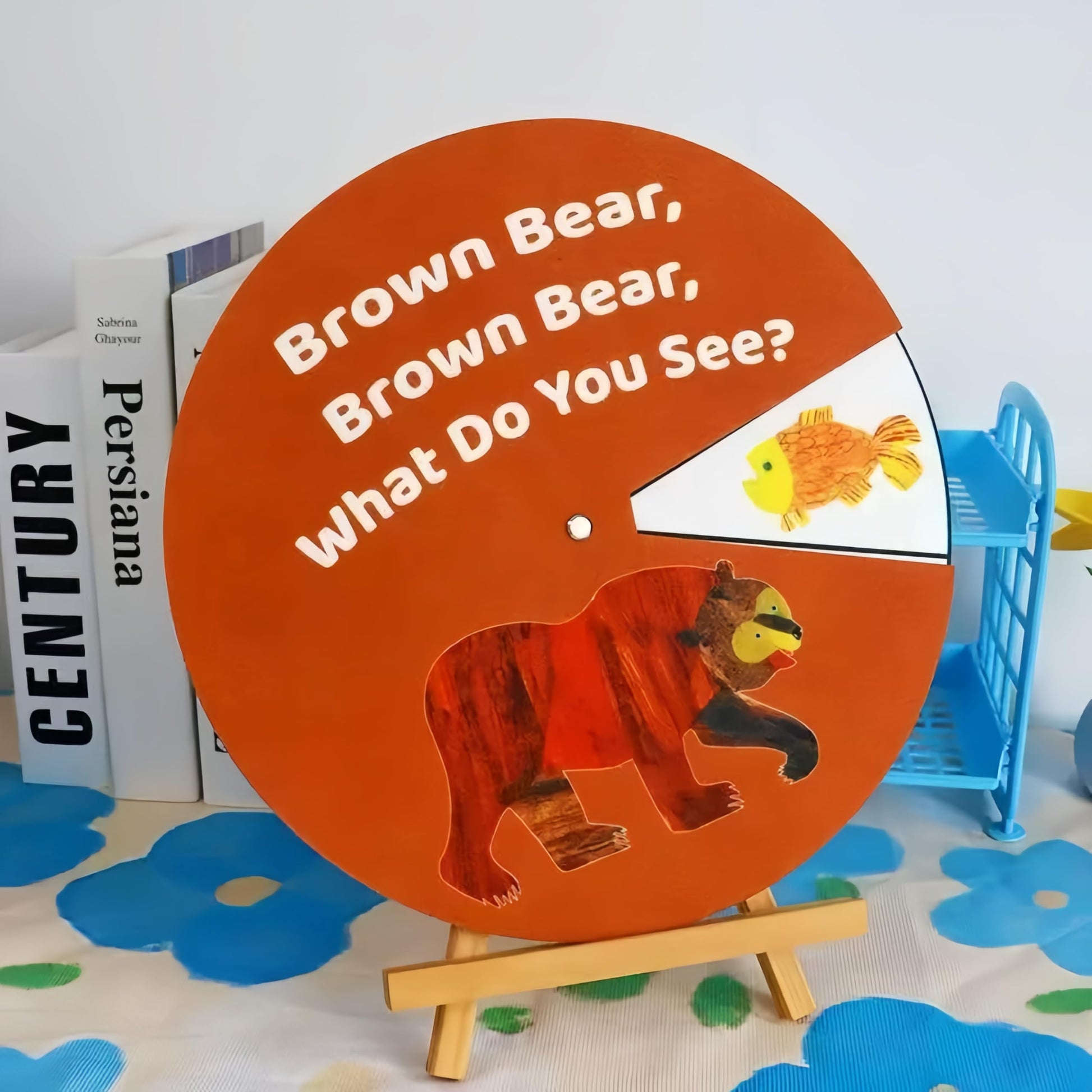ShaoAngDuoMi Brown Bear Felt Story Wheel Toy - Montessori Early Learning Toy for Kids - Interactive Felt Story Board for Preschool Education