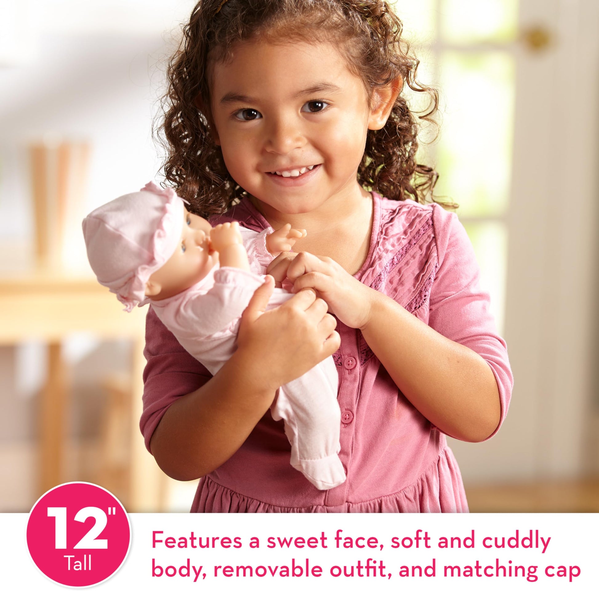 Melissa & Doug Mine to Love Jenna 12" Soft Body Baby Doll with Romper, Hat