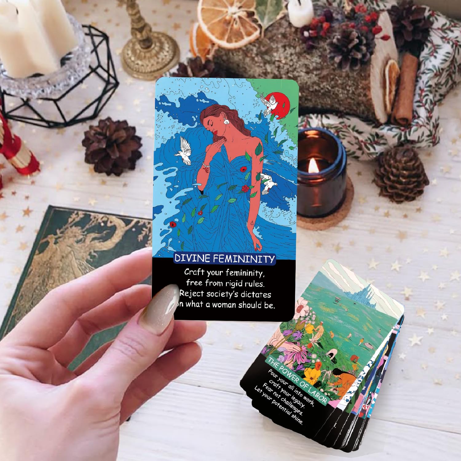 MUILKVY 58 Nature-Infused Oracle Cards for Modern Life?Beginner-Friendly Healing & Inspiration Deck