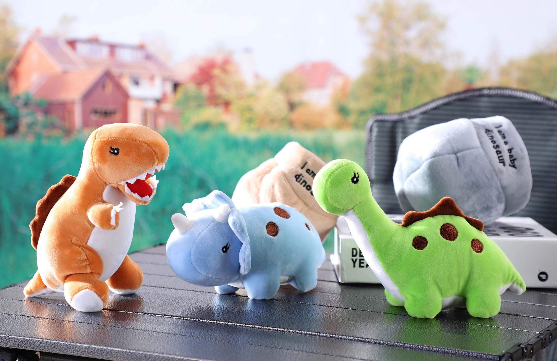 PELATOS Plush Dinosaur Stuffed Animals Set of 3 Soft Dinosaur Toys 3 Soft Package Great for Kids Plush Toys for Toddlers (7”/18cm)