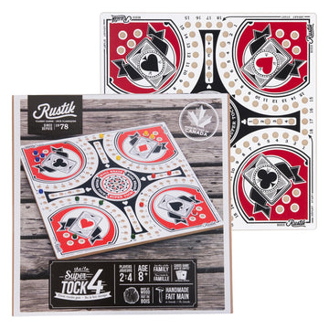 Rustik: 4-Player Tock Pachisi Game - 20" Board - Handmade Wooden Playing Board & Components, Classic Family Strategy Game, Ages 8+, 2-4 Players