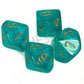 Borealis Teal/Gold Luminary Set of Ten d10s (27385)