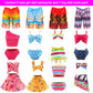 Miunana Handmade Doll Clothes and Accessories - 12 Pcs Set for 11.5 Inch Dolls - Swim Clothes, Trunks, Suits, Skateboard, Lifebuoys