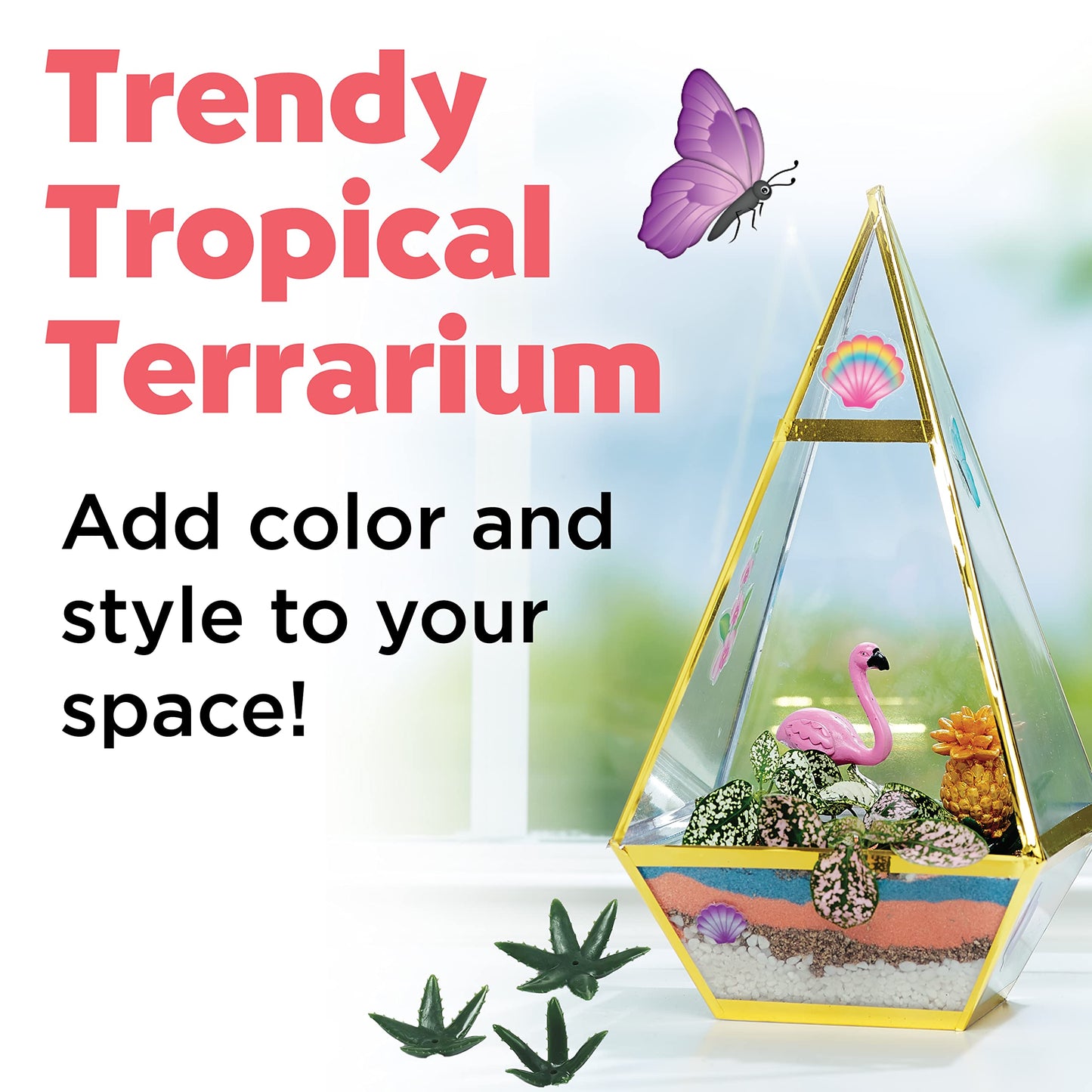 Creativity for Kids Tropical Terrarium Craft Kit - Kids Terrarium Kit, STEAM Activity (Ages 7+)