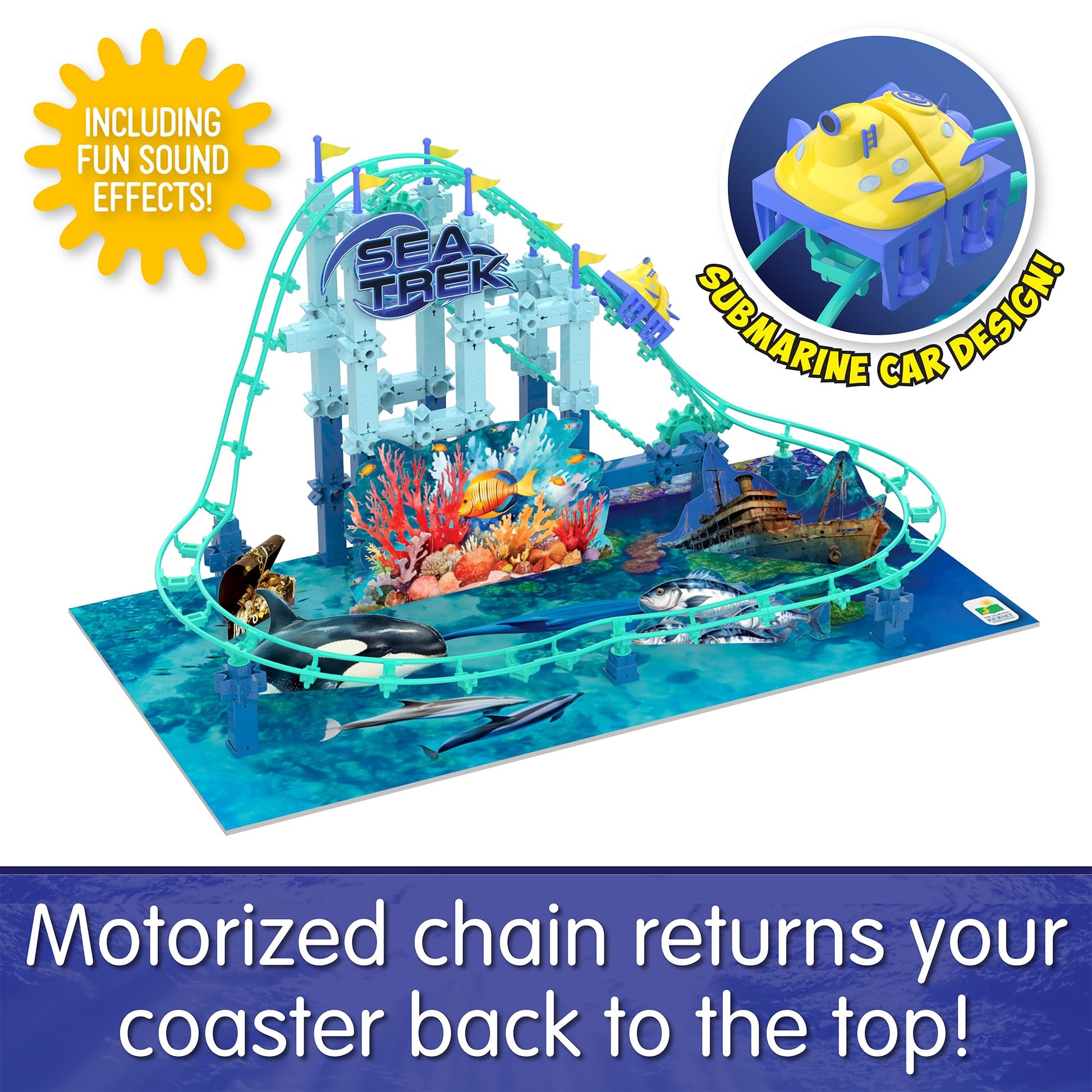 The Learning Journey International Techno Trax Sea Trek , Roller Coaster Building Kit, STEM Gift for Boys and Girls Age 8+, 150+ pc Set