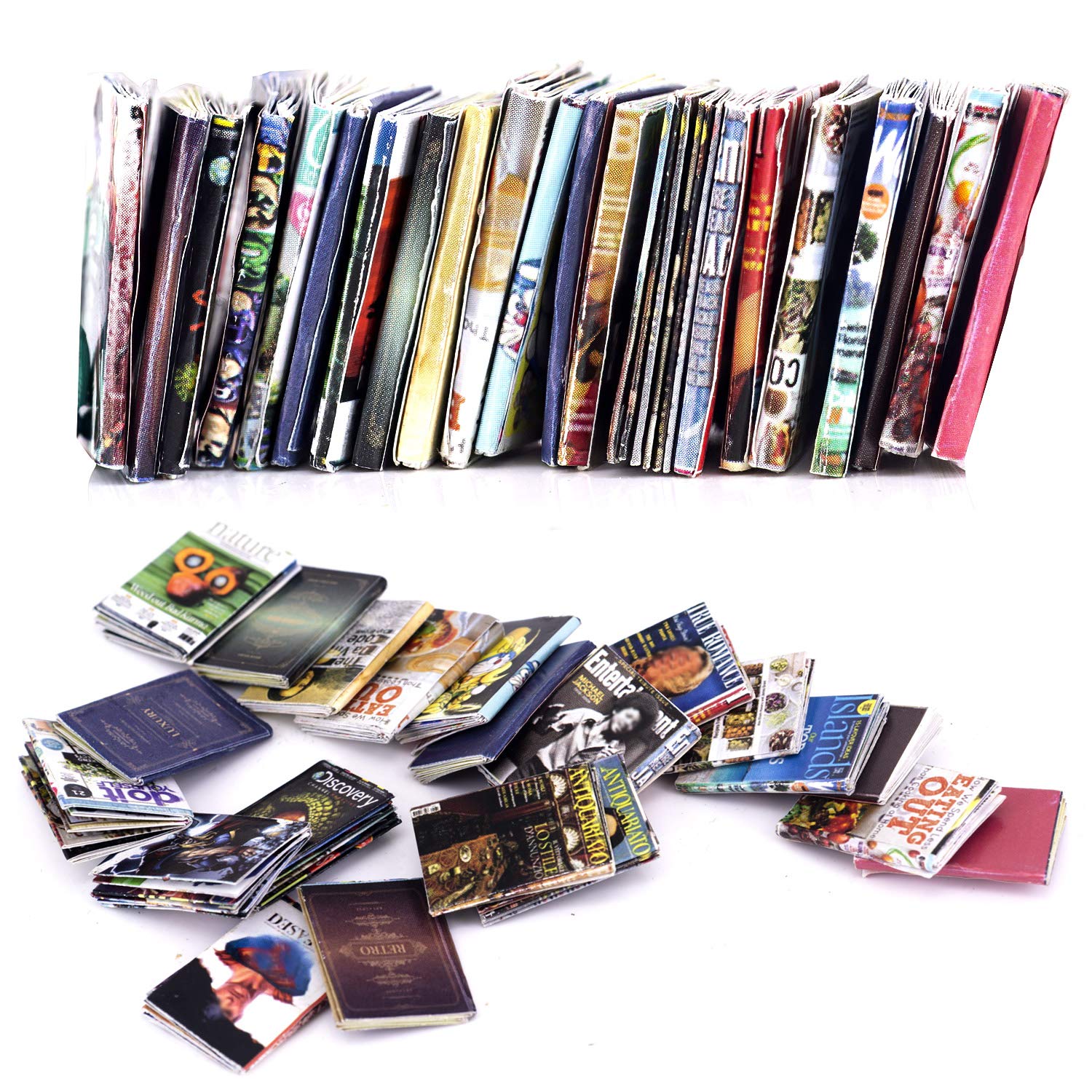 Dollhouse Miniatures Magazine Books Mini Books Mini House Accessories Books Model Dollhouse Accessories 1:12 Scale DIY Puzzle Project Doll House