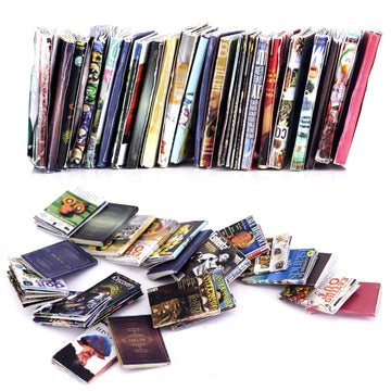 Dollhouse Miniatures Magazine Books Mini Books Mini House Accessories Books Model Dollhouse Accessories 1:12 Scale DIY Puzzle Project Doll House