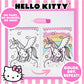 Hello Kitty Aqua Art Pad, 4 Art Pages, On The Go Reusable Water-Reveal Activity Pad, Mess Free Arts and Crafts, Paint with Water Brush Set, Kids Toys