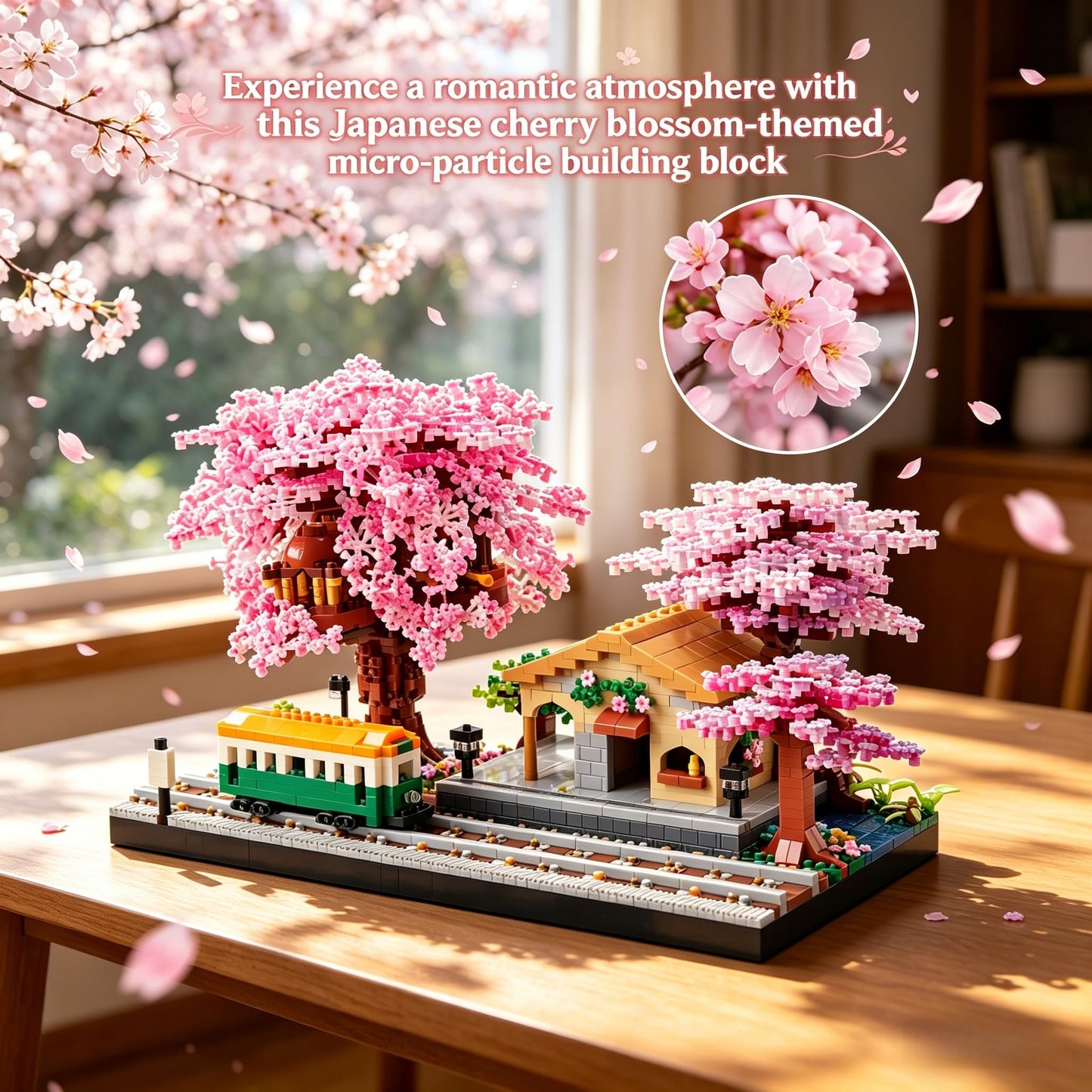 Japanese Cherry Blossom Tree Building Set Mini Micro Blocks Kit for Adult Flowers House Bonsai Tree Building kit Ideas Toys Present for Girls 14+