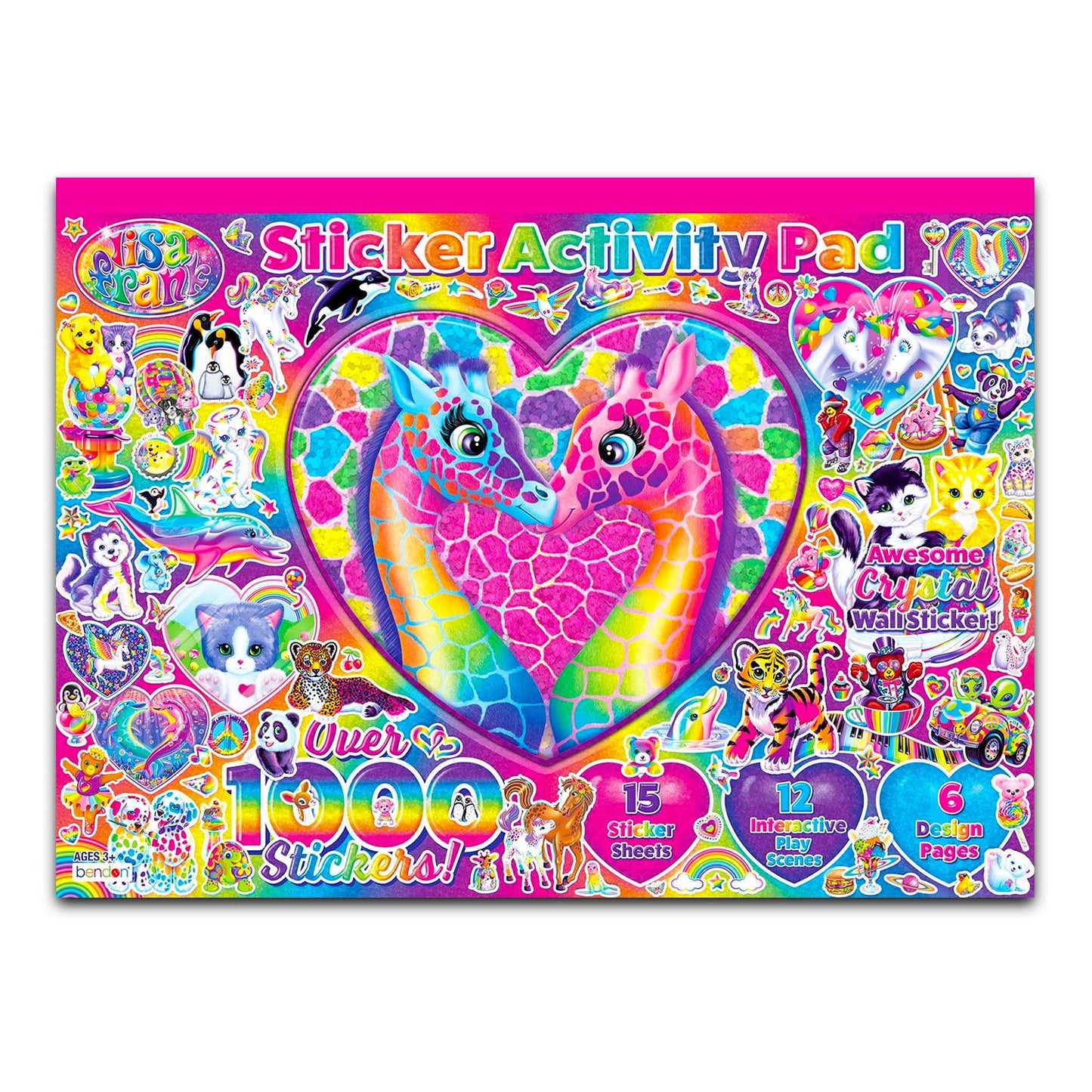 Lisa Frank Create-A-Scene Over 1000 Stickers Activity Pad to Color - Lisa Frank Sticker Play Scene Book (11x16 Inches)