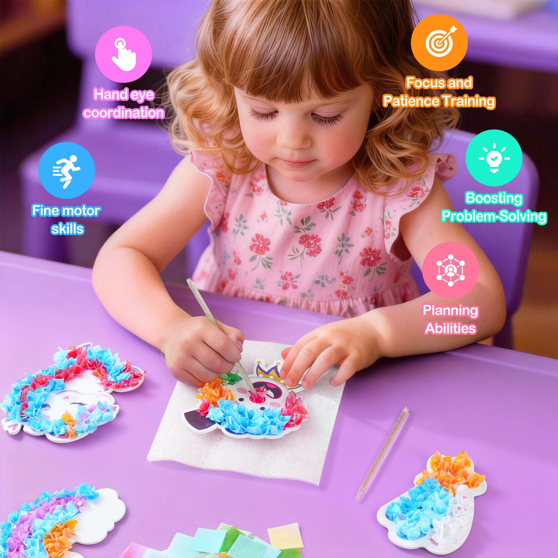 Poke Art Kit for Girls Ages 4-8 | Princess Theme DIY Craft Kit | Mess-Free Fabric Puncture Painting | Creative Activity Gift for 6-12 Year Old Girls |