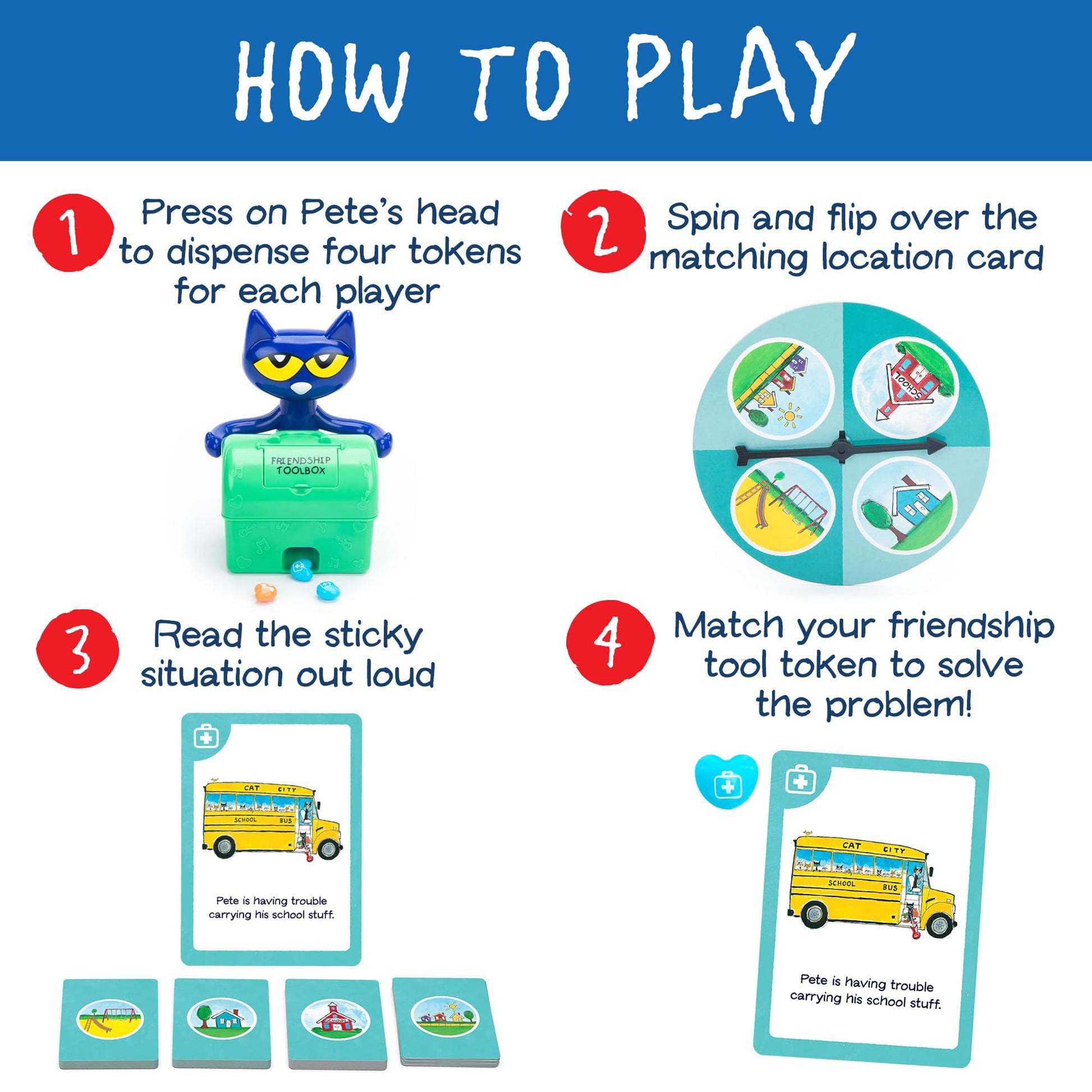 Educational Insights Pete the Cat Groovy Friendship Game - Preschool Board Games for Kids 4-6, Social Emotional Learning Games for Kids