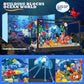 Jorumo Fish Tank Building Block, Lighting Aquarium Building Sets for Adults and Kids Including Ocean Jellyfish, Dolphin, Turtle, Crab, Animal Building