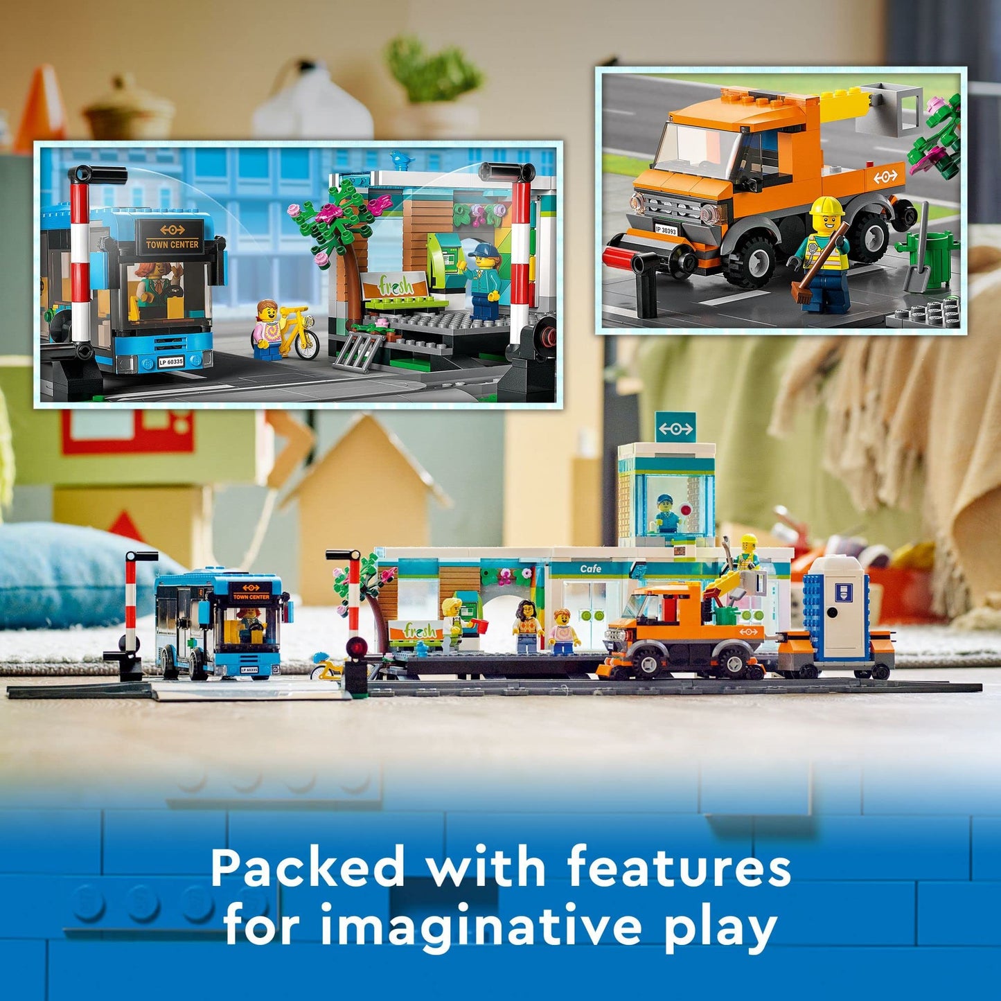 LEGO City Train Station Building Toy Set - Pretend Play Set for Kids, Boys & Girls, Ages 7+ - with Bus, Rail Truck, & Tracks - Compatible with Other