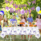 Letromp 2 Pcs Butterfly Birthday Tablecloth Watercolor Purple Butterfly Table Covers for Spring Butterfly Theme Girls Baby Shower 1st 2nd 3rd 4th Bday