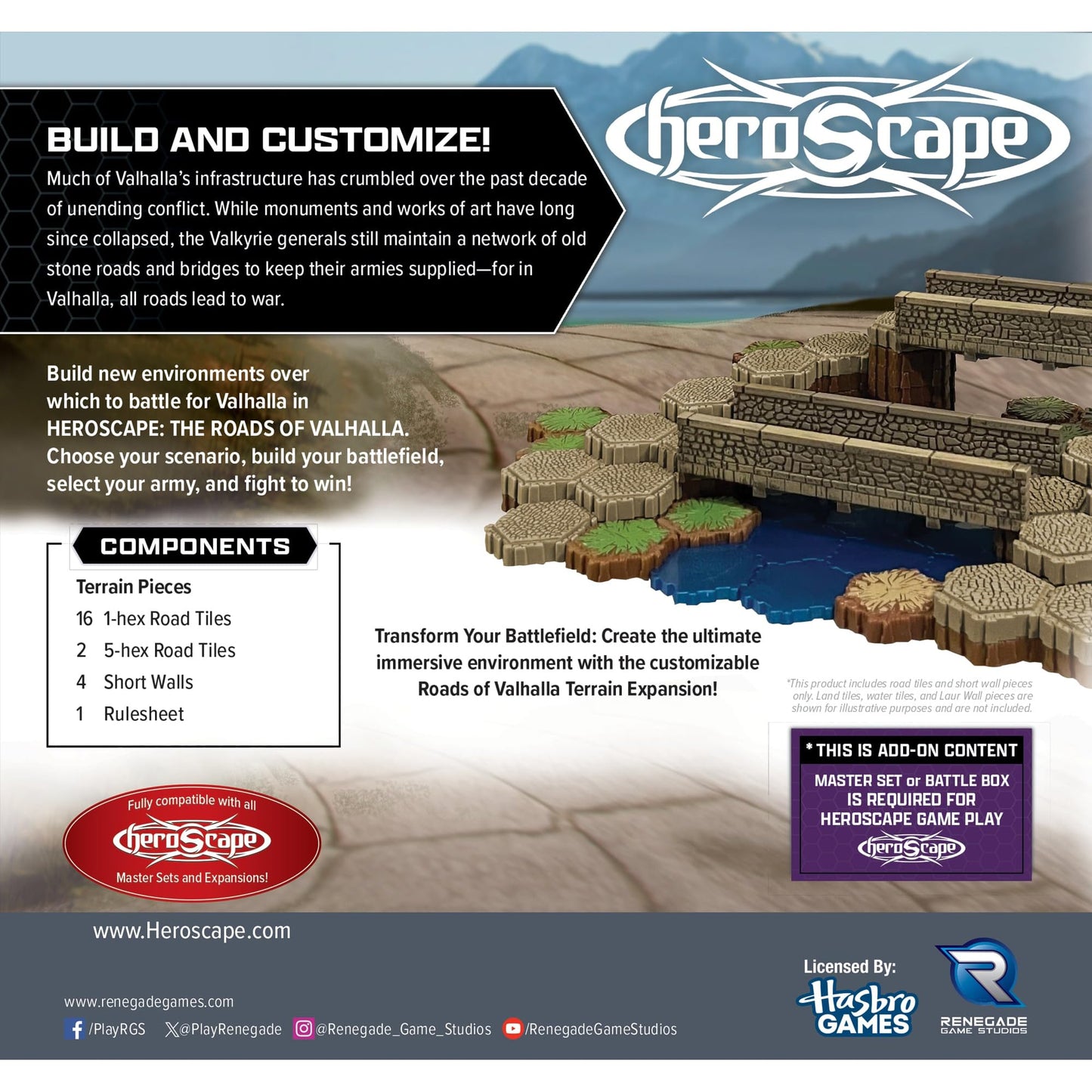 Renegade Game Studios Heroscape Roads of Valhalla Terrain Expansion Add-on for Board Game