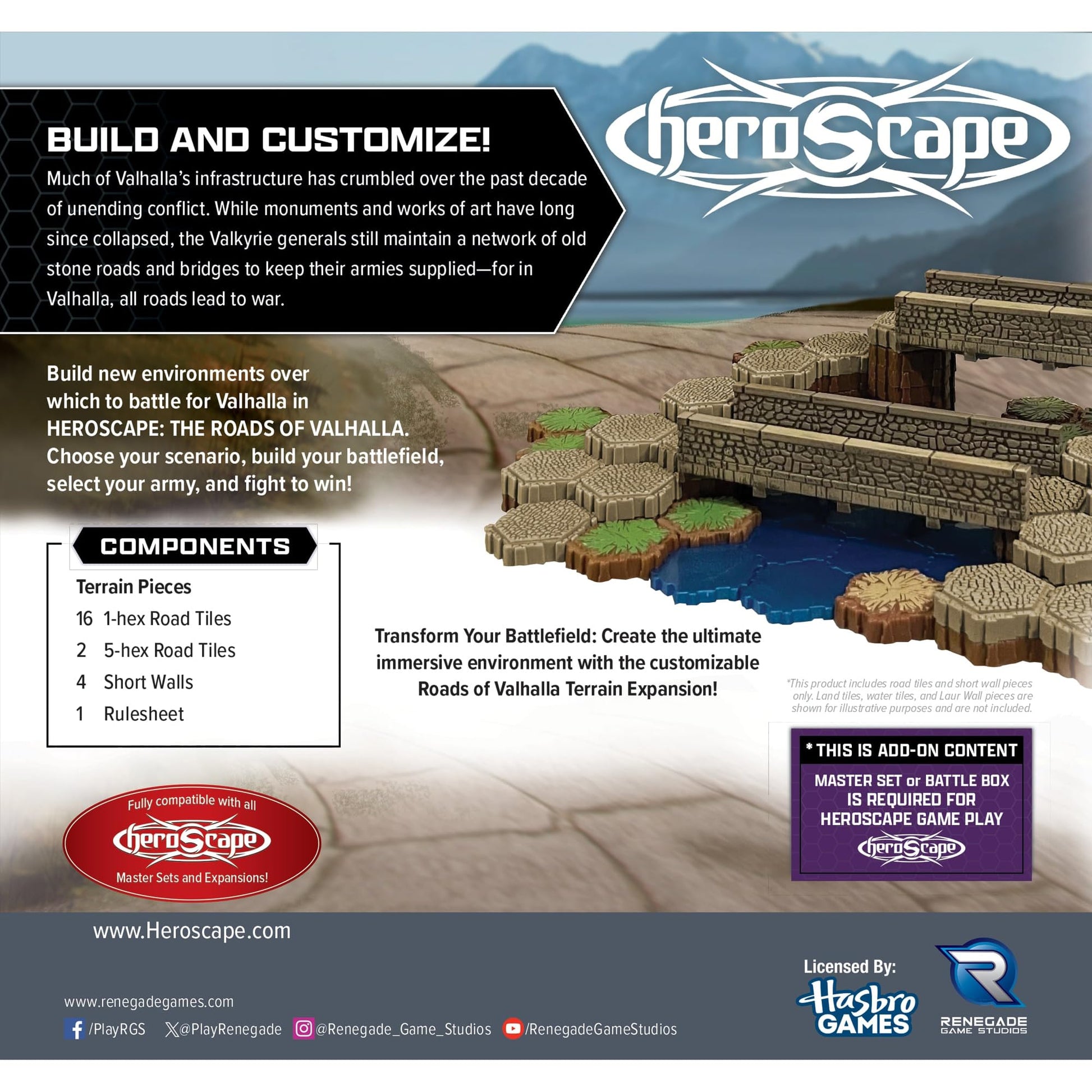 Renegade Game Studios Heroscape Roads of Valhalla Terrain Expansion Add-on for Board Game