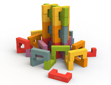 Beginagain - U-Build Its, Construction & Pattern Blocks, Help Promote Early Math, Spatial, & Fine Motor Skills, 48Piece Playset (for Kids 2 & Up)