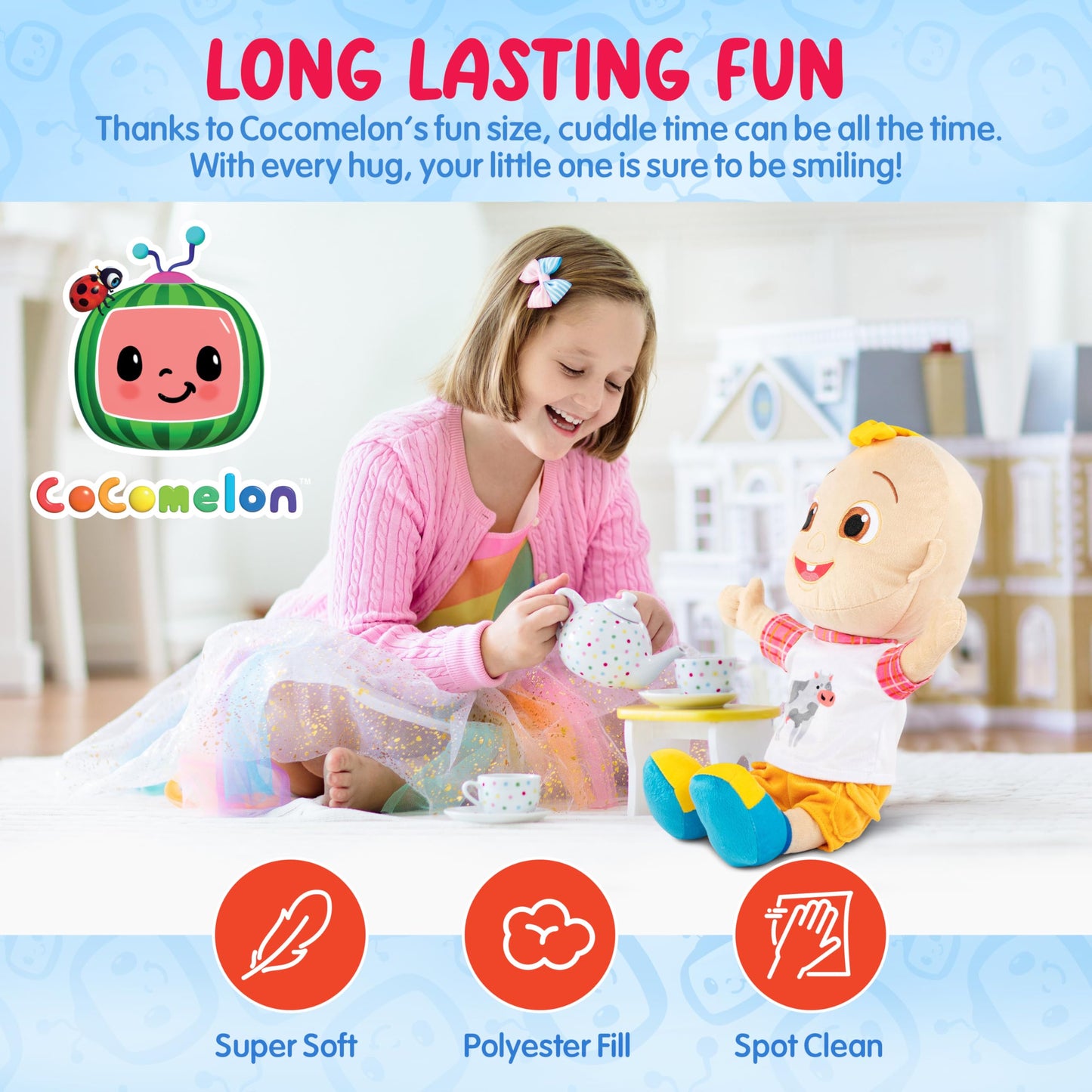 Jay Franco CoComelon JJ Stuffed Pillow Buddy - Super Soft Polyester Microfiber, 17 inch (Official CoComelon Product)