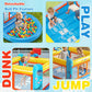 AKEYDIY Bounce House for Kids 3-6, Small Inflatable Bounce House PVC with Basketball Hoop & Hopscotch Game for Indoor/Outdoor Play (Small Bounce House