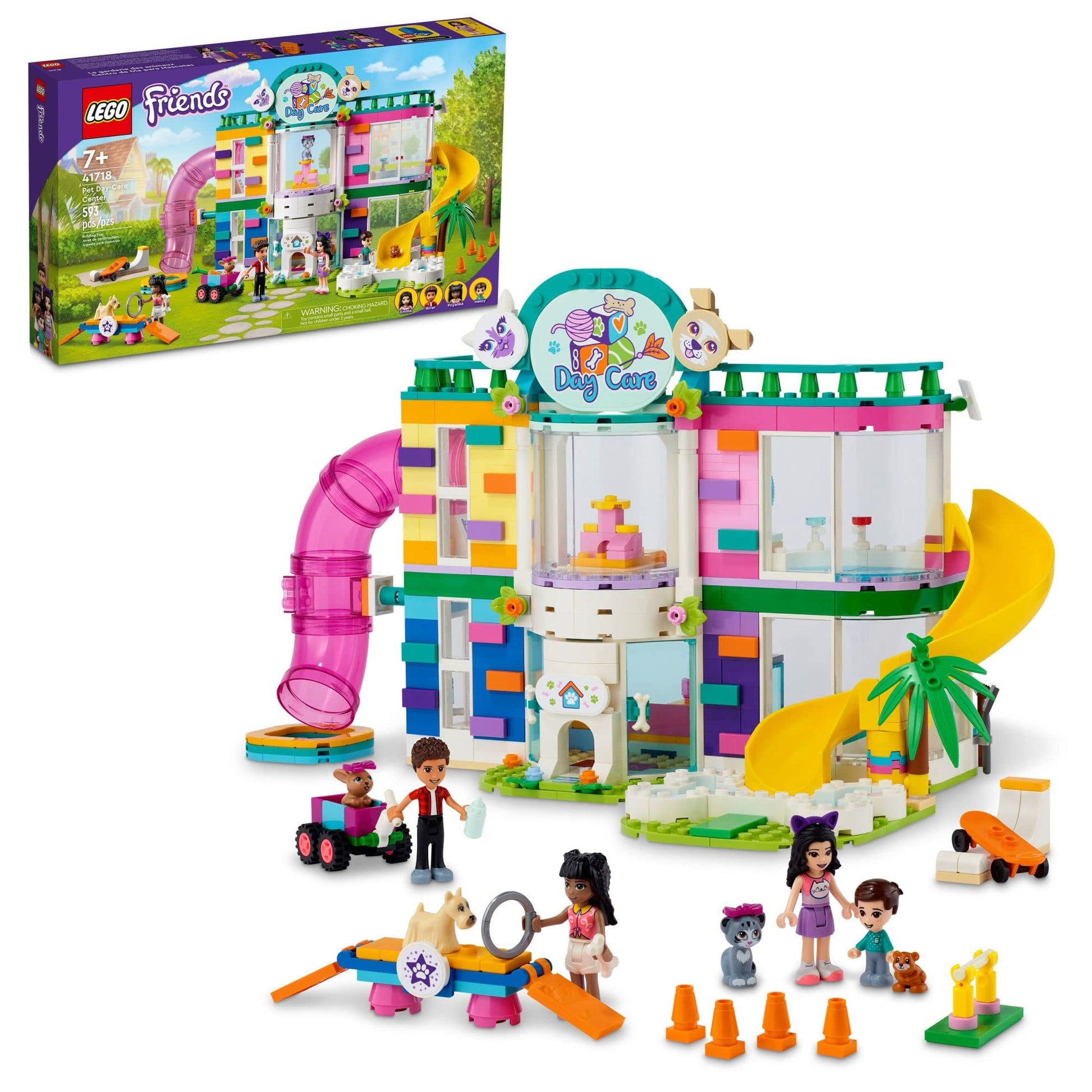 LEGO Friends Pet Day-Care Center 41718 Animal Set, Heartlake City Toy, Birthday Gifts for Kids, Girls and Boys 7 Plus Years Old, with Doggy Figure & 3