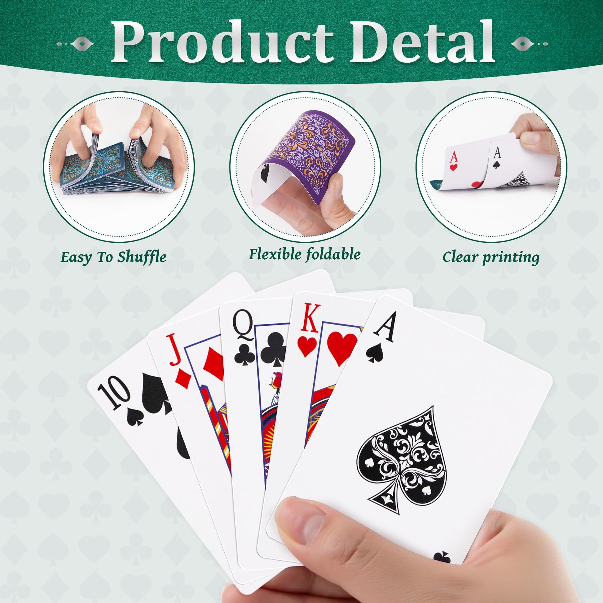 Wkchxd Playing Cards 2 Pack, Deck of Cards, Standard Playing Cards for Adult, Premium Poker Card Set, Deck of Playing Card