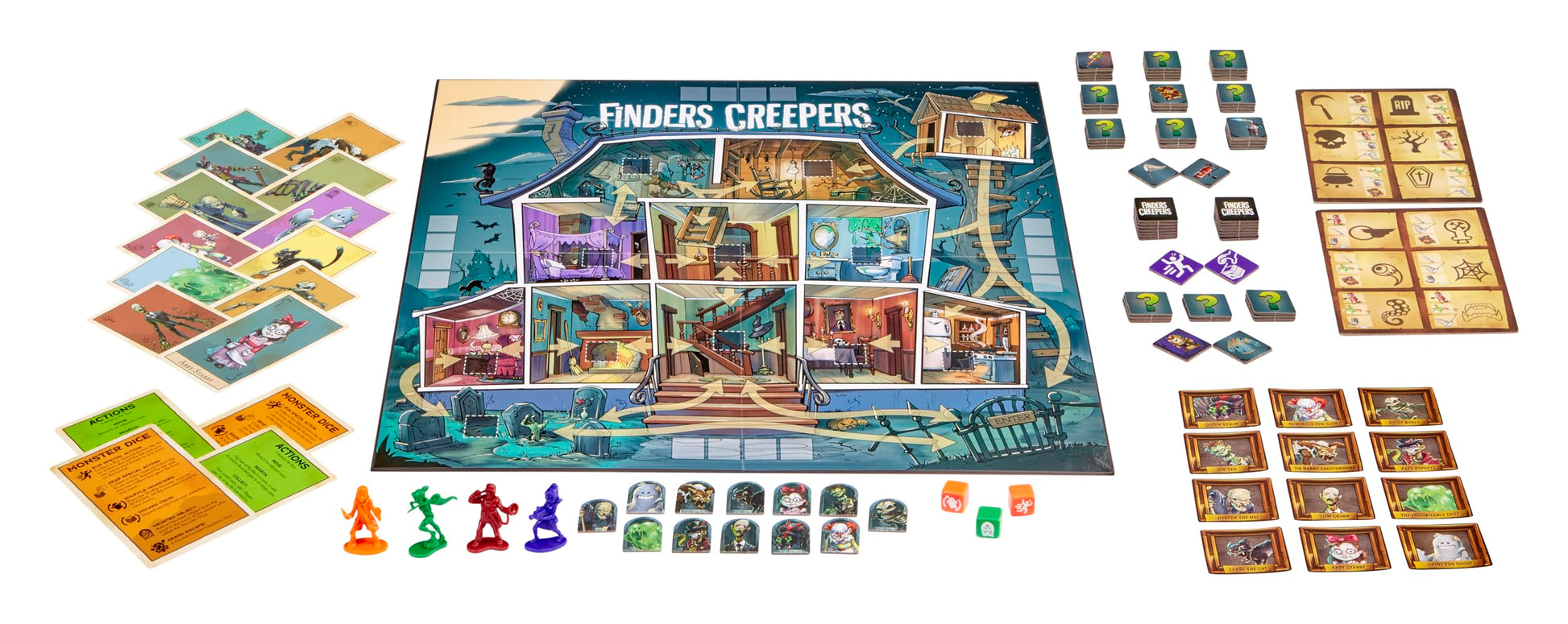 Micro Games of America™ Finders Creepers Board Game an App-Vanced™ Game - Hunt Digital Monsters with Your Phone, 2-4 Players, Ages 8+