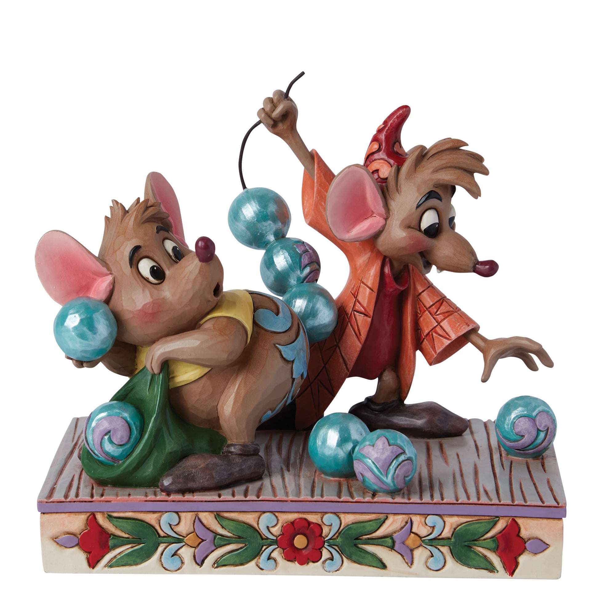 Enesco Disney Traditions Collection by Jim Shore Cinderella Jaq and Gus with Beads Figurine- Stone Resin Hand Painted Crafted Collectible Disney