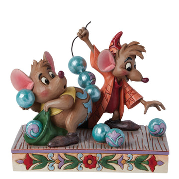 Enesco Disney Traditions Collection by Jim Shore Cinderella Jaq and Gus with Beads Figurine- Stone Resin Hand Painted Crafted Collectible Disney