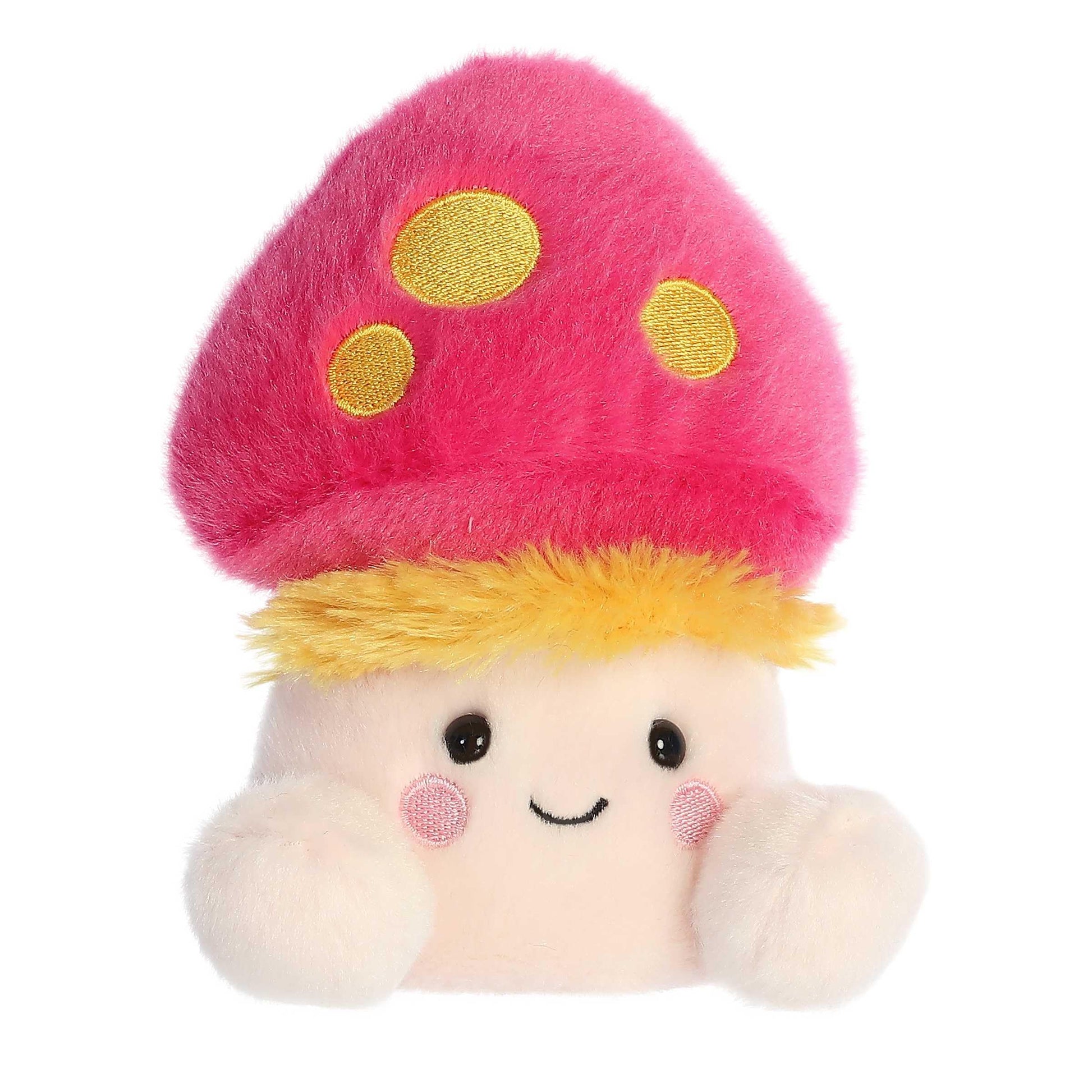 Aurora® Adorable Palm Pals™ Favio Fluffy Mushroom™ Stuffed Animal - Pocket-Sized Play - Collectable Fun - Pink 5 Inches