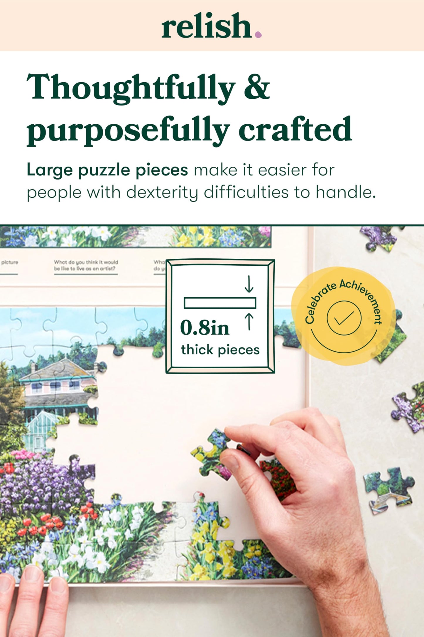 Relish - Dementia Jigsaw Puzzle for Adults - 63 Piece Lakeside Vacation Puzzle - Activities for Seniors with Alzheimer's