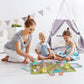 ORBRIUM Wooden Train Set Magnetic Dinosaur Trains Montessori STEM Toys Number Counting Shapes Colors Dice Game Mat Bag for Toddlers Kids Grandkids