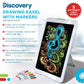 Discovery™ Kids Neon Glow Drawing Easel w/ 6 Color Markers, Built-in Kickstand/Wall Mount, 5 Light Modes, Easy Clean/Washable, Wide Screen, Flat