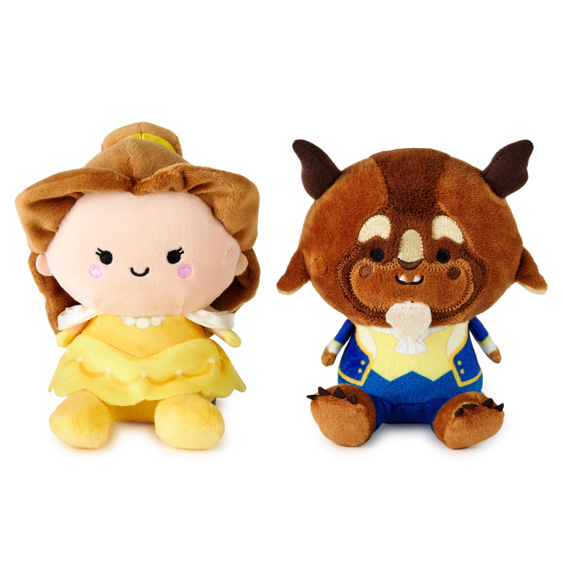 Hallmark Disney Beauty and The Beast Better Together Magnetic Plush Toy with Sound, Set of 2 (Belle and Beast) 5.25", Gift for Kids, Teens, Fans