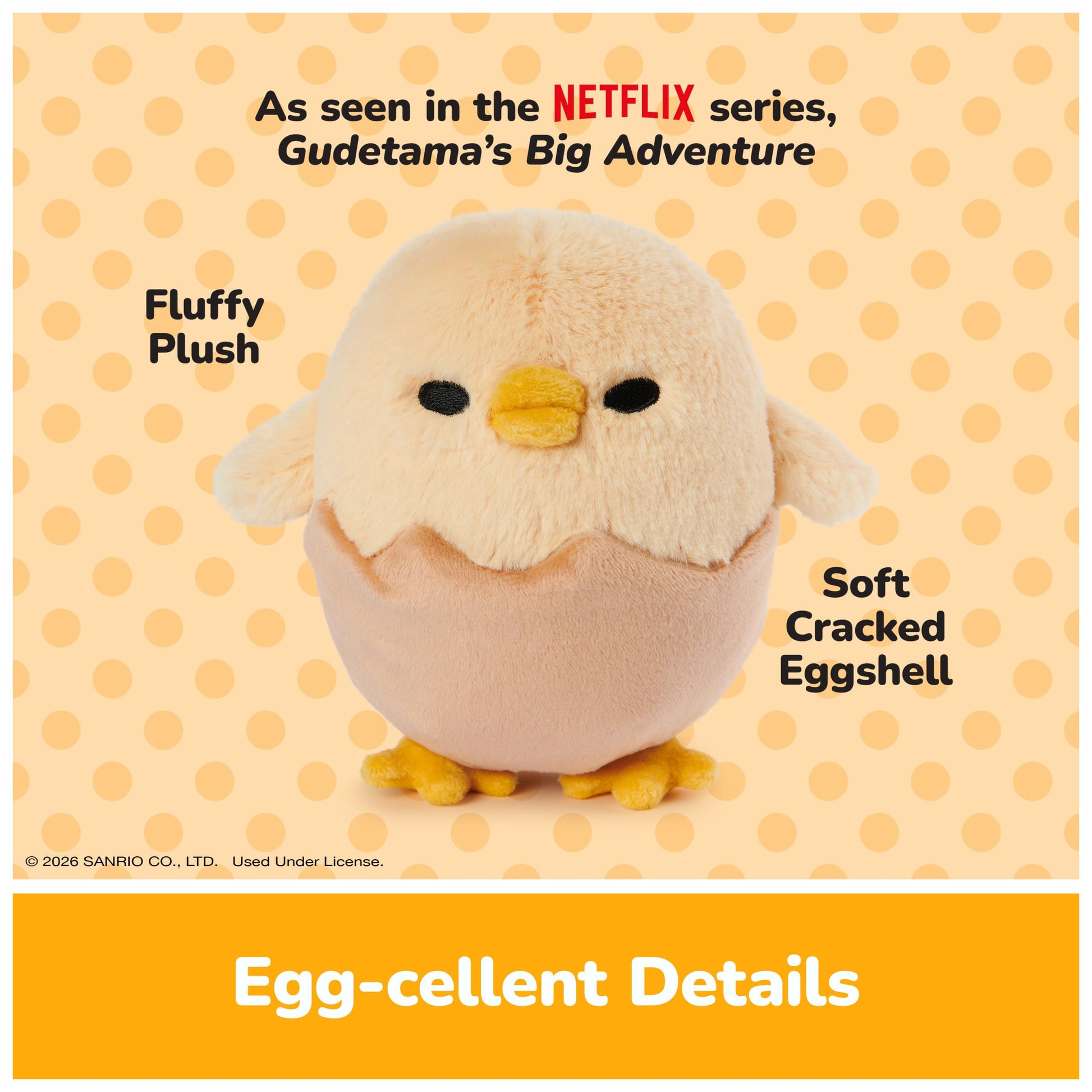 GUND Sanrio Gudetama Shakipiyo 5-Inch Chick Plush Toy for Ages 1+