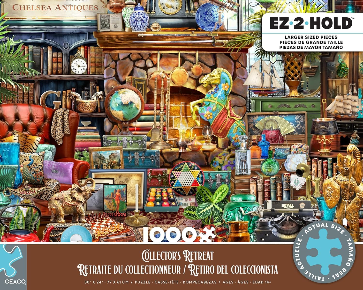 Ceaco - EZ2Hold - Collector's Retreat - 1000 Piece Jigsaw Puzzle for Adults - Challenging Puzzle Perfect for Game Nights - Finished Size is 30 x 24